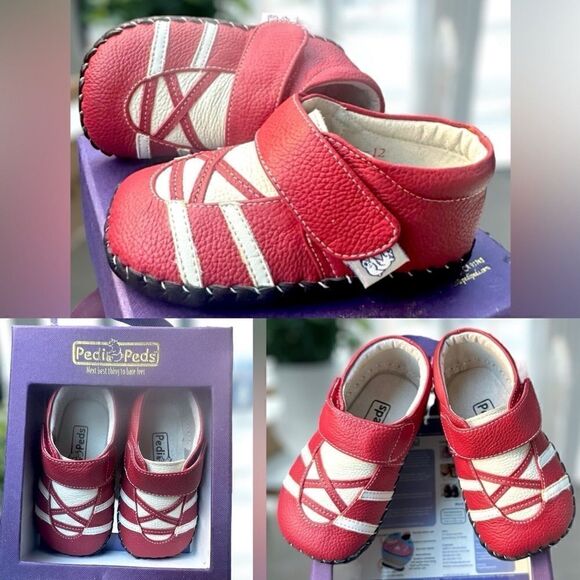 PEDIPED Hand Stitched Braden soft-soled Leather Baby Shoes Size 6-12 Months - Picture 1 of 16